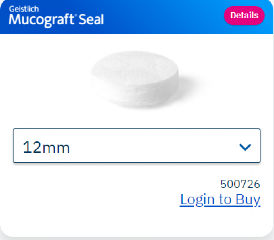 Mucograft® Seal:  Collagen Matrix 12mm diameter