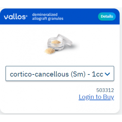 vallos® granules Demineralized Cortico-Cancellous Allograft SMALL GRANULES (200-1000 µm)s, 1cc