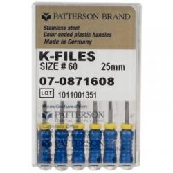 Single Use K-Files – 25 mm Length, 6/Pkg (Size 60, 25 mm, Blue)