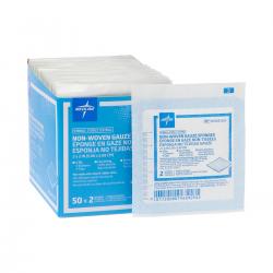 Gauze Sterile Nonwoven 4-Ply Sponges, 2" x 2", in 2-Packs (3000/CS)